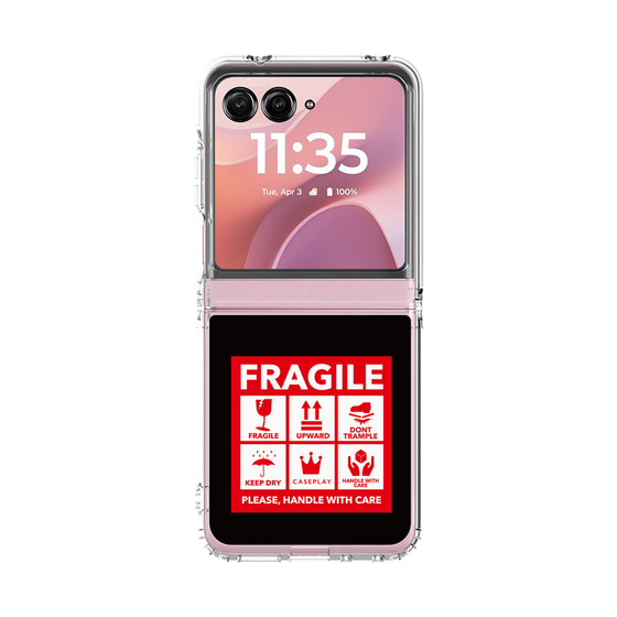 クリアケース［ FRAGILE Sticker - Black ］