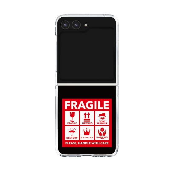 クリアケース［ FRAGILE Sticker - Black ］