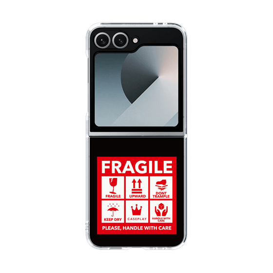 クリアケース［ FRAGILE Sticker - Black ］