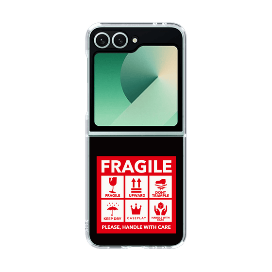 クリアケース［ FRAGILE Sticker - Black ］
