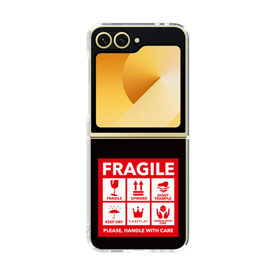 クリアケース［ FRAGILE Sticker - Black ］