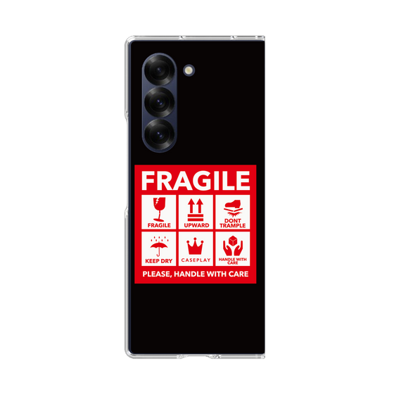 クリアケース［ FRAGILE Sticker - Black ］