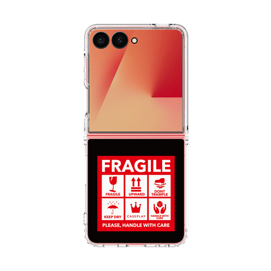 クリアケース［ FRAGILE Sticker - Black ］