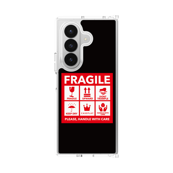 クリアケース［ FRAGILE Sticker - Black ］