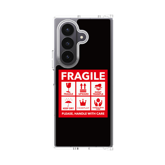クリアケース［ FRAGILE Sticker - Black ］