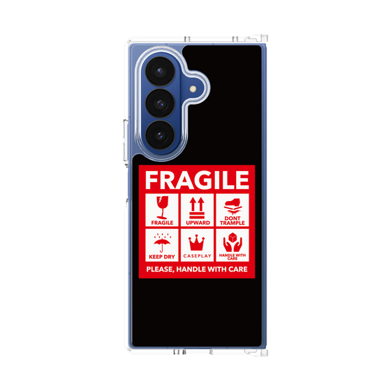 クリアケース［ FRAGILE Sticker - Black ］