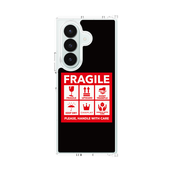クリアケース［ FRAGILE Sticker - Black ］