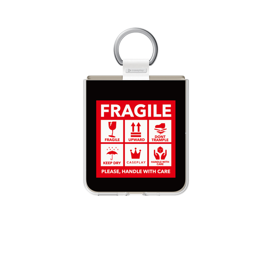 クリアケース［ FRAGILE Sticker - Black ］