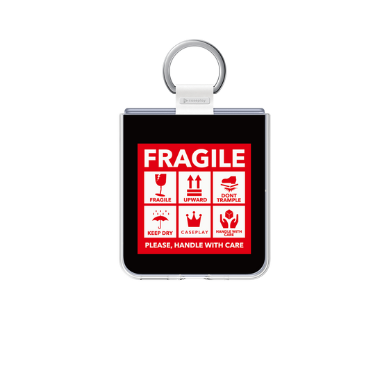 クリアケース［ FRAGILE Sticker - Black ］