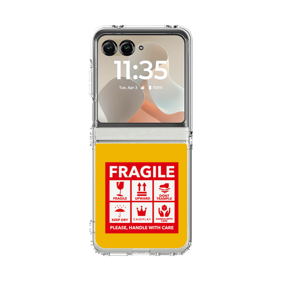 クリアケース［ FRAGILE Sticker - Yellow ］