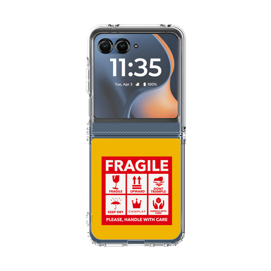 クリアケース［ FRAGILE Sticker - Yellow ］