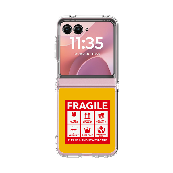 クリアケース［ FRAGILE Sticker - Yellow ］