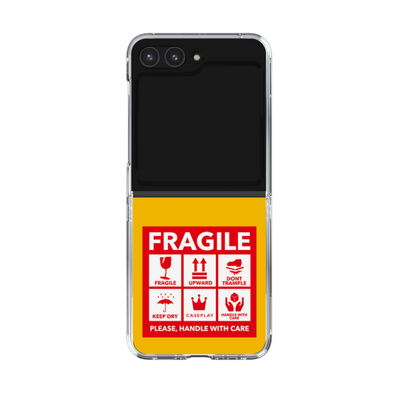 クリアケース［ FRAGILE Sticker - Yellow ］