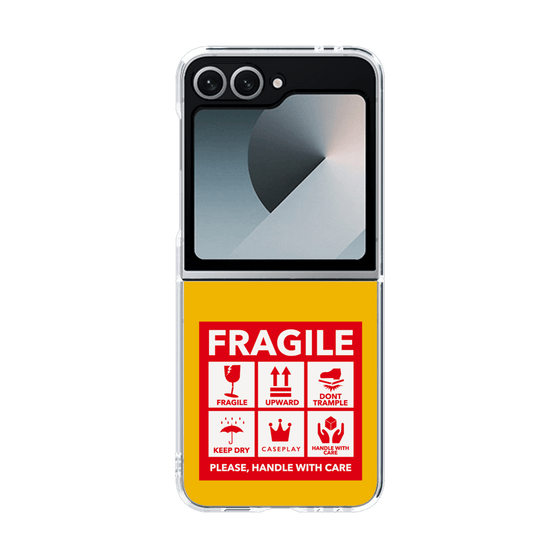 クリアケース［ FRAGILE Sticker - Yellow ］