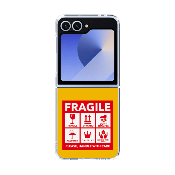 クリアケース［ FRAGILE Sticker - Yellow ］