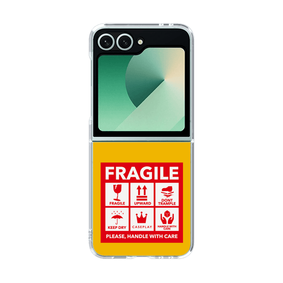 クリアケース［ FRAGILE Sticker - Yellow ］