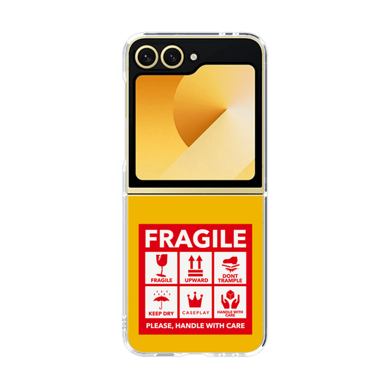 クリアケース［ FRAGILE Sticker - Yellow ］