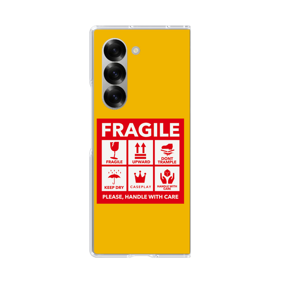 クリアケース［ FRAGILE Sticker - Yellow ］