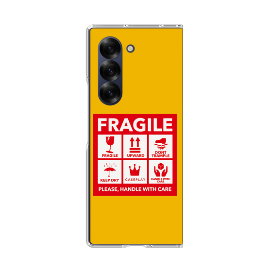 クリアケース［ FRAGILE Sticker - Yellow ］