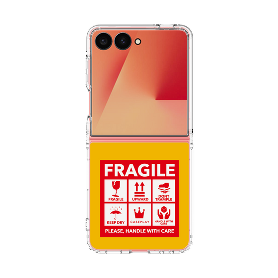 クリアケース［ FRAGILE Sticker - Yellow ］