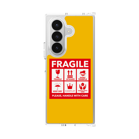 クリアケース［ FRAGILE Sticker - Yellow ］