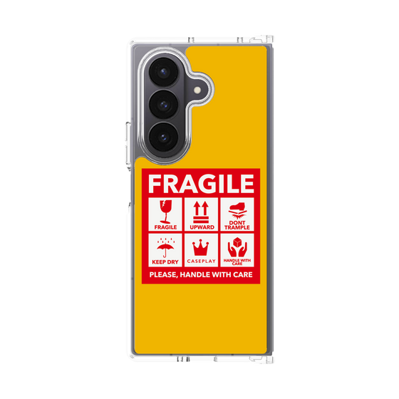 クリアケース［ FRAGILE Sticker - Yellow ］