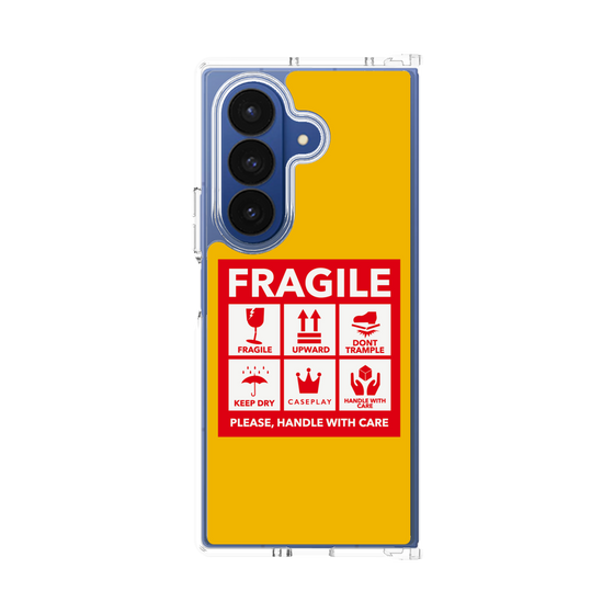 クリアケース［ FRAGILE Sticker - Yellow ］