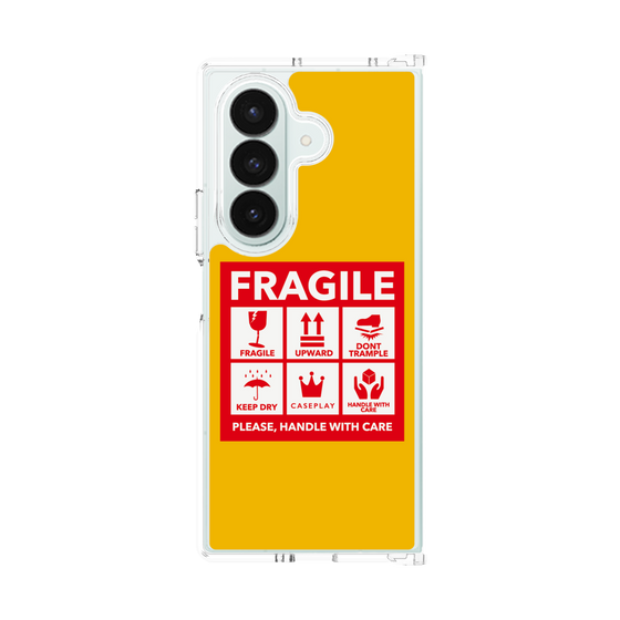 クリアケース［ FRAGILE Sticker - Yellow ］