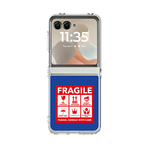 クリアケース［ FRAGILE Sticker - Blue ］