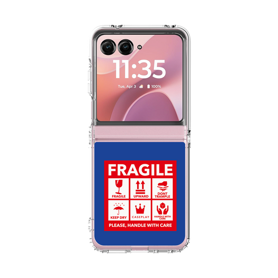クリアケース［ FRAGILE Sticker - Blue ］