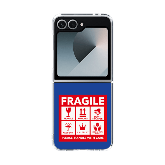 クリアケース［ FRAGILE Sticker - Blue ］