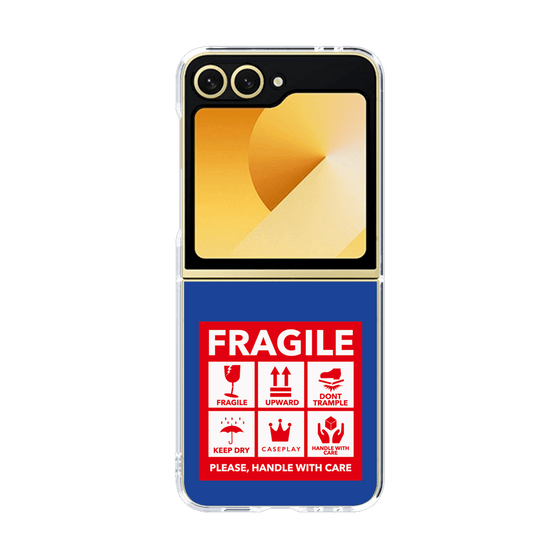 クリアケース［ FRAGILE Sticker - Blue ］