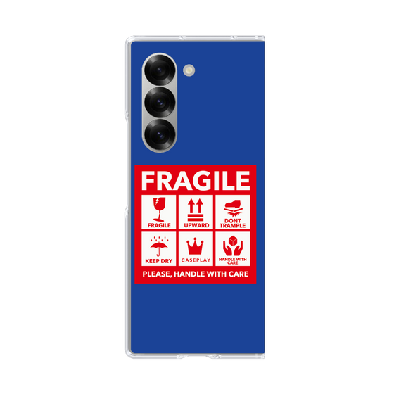 クリアケース［ FRAGILE Sticker - Blue ］