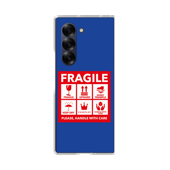 クリアケース［ FRAGILE Sticker - Blue ］