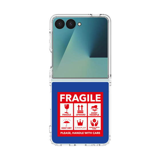 クリアケース［ FRAGILE Sticker - Blue ］