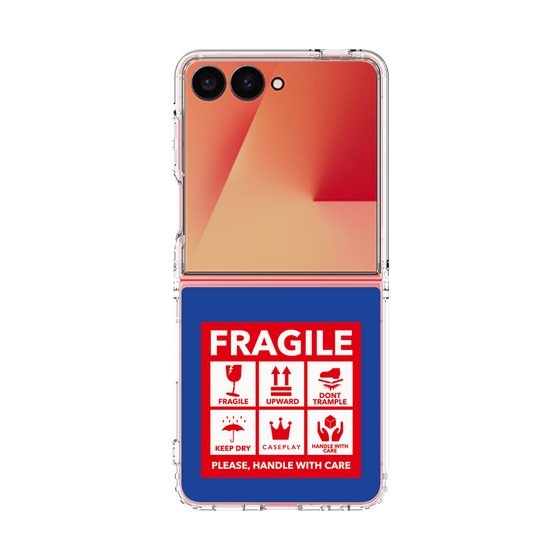 クリアケース［ FRAGILE Sticker - Blue ］