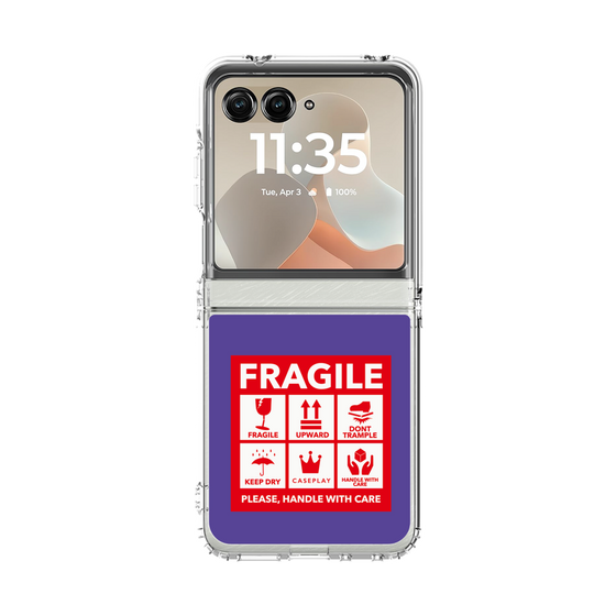 クリアケース［ FRAGILE Sticker - Purple ］