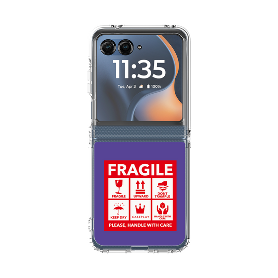 クリアケース［ FRAGILE Sticker - Purple ］