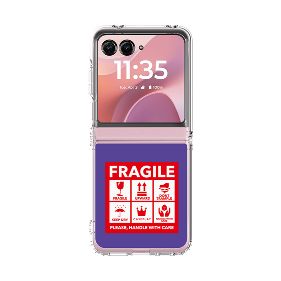 クリアケース［ FRAGILE Sticker - Purple ］