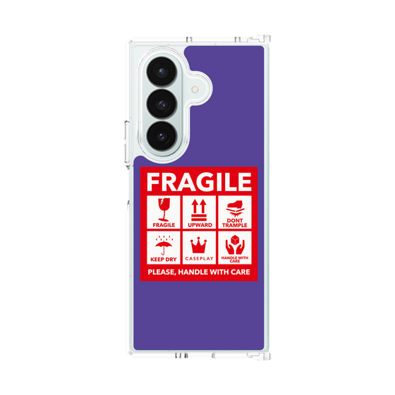 クリアケース［ FRAGILE Sticker - Purple ］