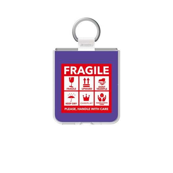 クリアケース［ FRAGILE Sticker - Purple ］