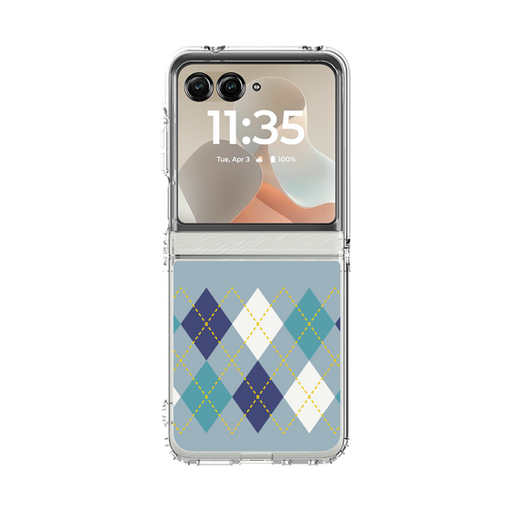 クリアケース［ Nordic Argyle - Blue ］
