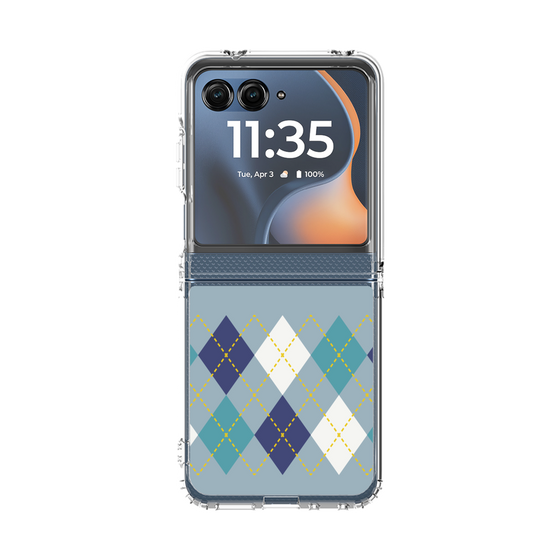 クリアケース［ Nordic Argyle - Blue ］