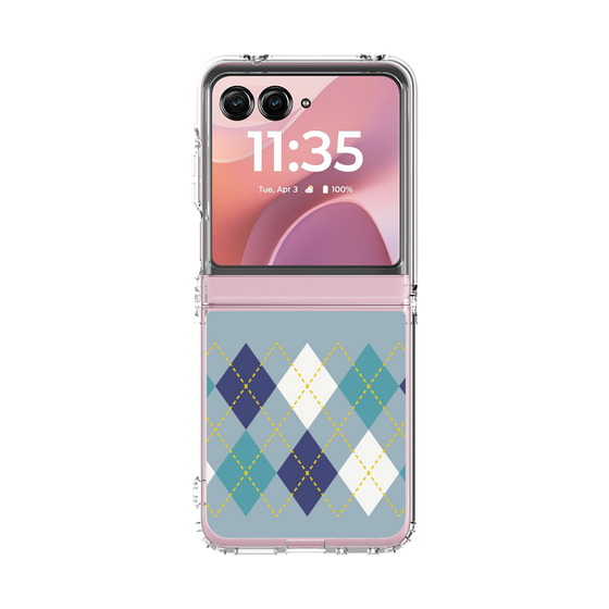 クリアケース［ Nordic Argyle - Blue ］