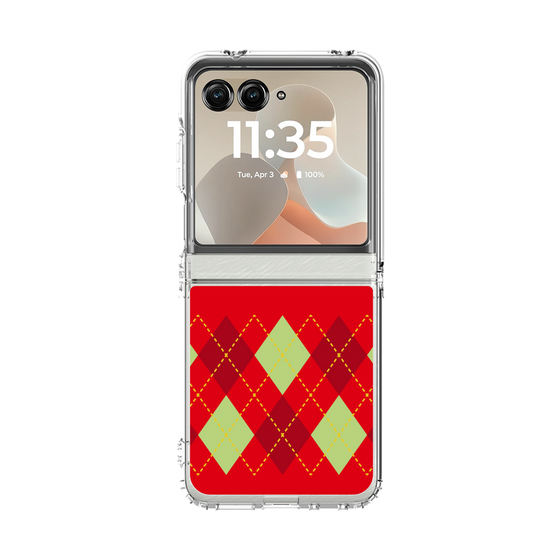 クリアケース［ Nordic Argyle - Red ］
