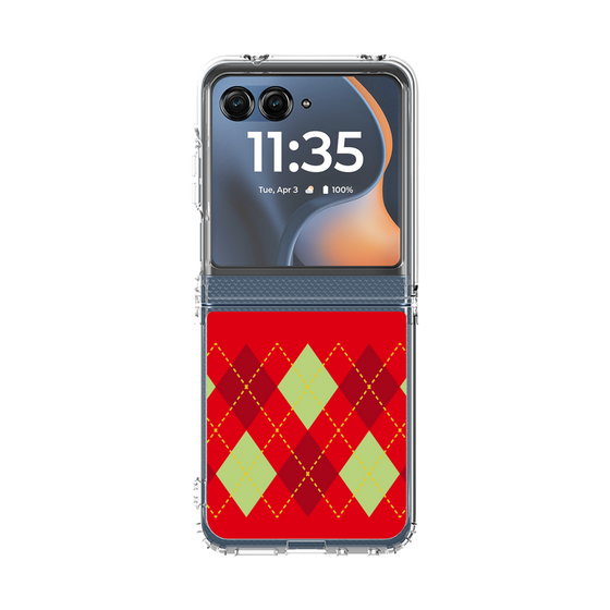 クリアケース［ Nordic Argyle - Red ］