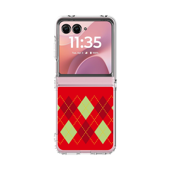 クリアケース［ Nordic Argyle - Red ］