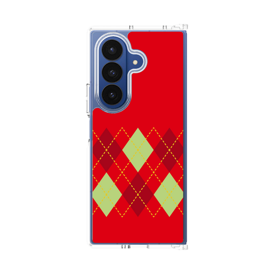クリアケース［ Nordic Argyle - Red ］