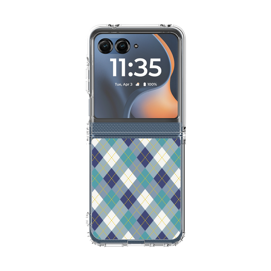 クリアケース［ Argyle - Blue ］