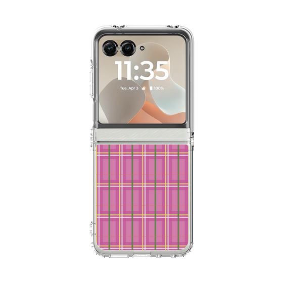 クリアケース［ Tartan Check - Pink ］
